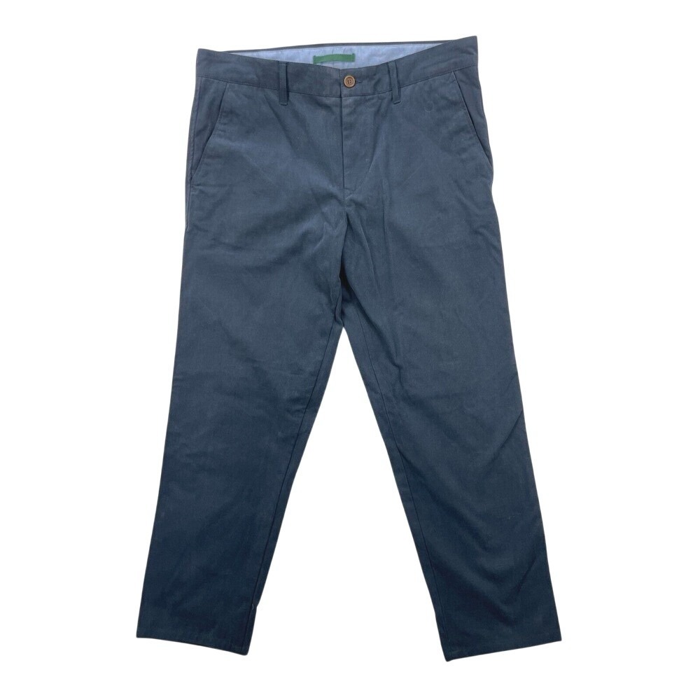 Lacoste Chino Flat Front Pants Mens 34 Blue Casual Smart Cotton Twill Work Golf